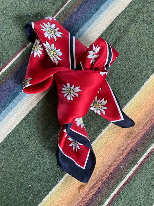 Small Hair Scarf with Daisies